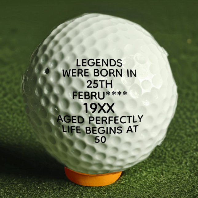 Balles De Golf Les légendes personnalisées sont nées à la date Mo (Créateur téléchargé)