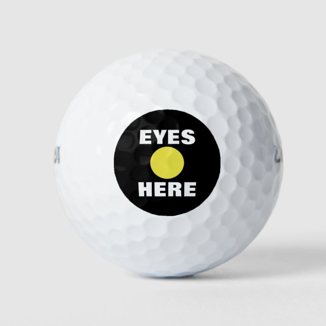 Balles De Golf Les Yeux Ici Funny Balls De Golf (Devant)