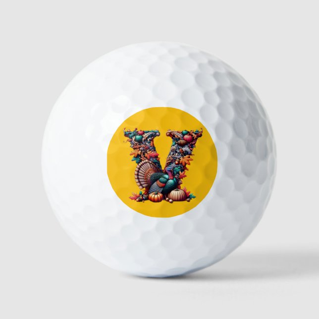 Balles De Golf Letter V Thanksgiving turkey style gift  (Recto)
