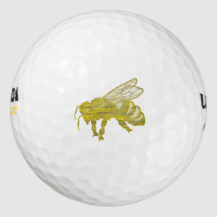 Balles De Golf Letterpress Bee