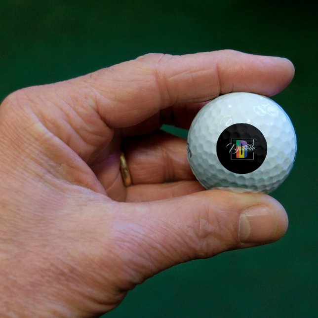 Balles De Golf Lettre de couleur initiale monogrammée stylisée D  (Créateur téléchargé)