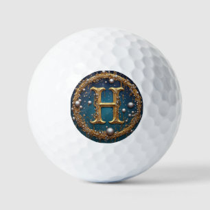 Balles De Golf Lettre initiale H en monogramme doré