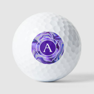 BALLES DE GOLF LETTRE MONOGRAPHIQUE BLEUE ET POLONNE EN MARBRE CL