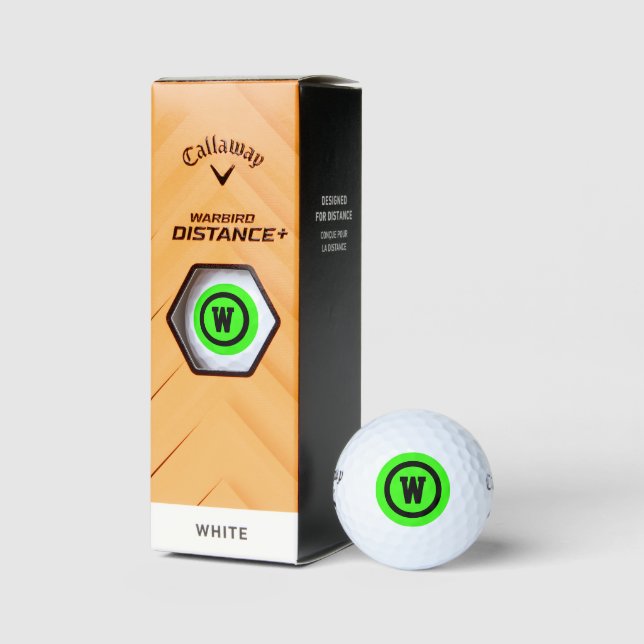Balles De Golf Lettre verte brillante initiale facile à trouver (Emballage)
