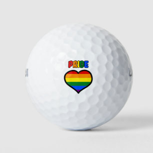 Balles De Golf LGBT+ Coeur de fierté d'arc-en-ciel