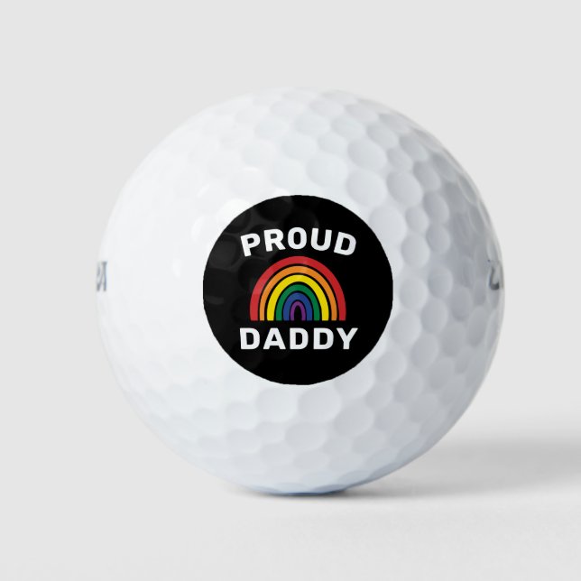 Balles De Golf LGBTQ Fier papa Gay pride Rainbow Fête des pères (Devant)