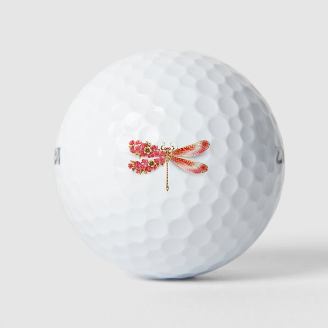 Balles De Golf libellule de fleurs avec sakura de bijoux (Devant)