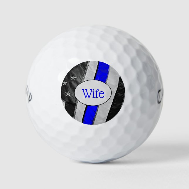 Balles De Golf Ligne Bleue Clair Américaine Flag Cops Femme (Devant)