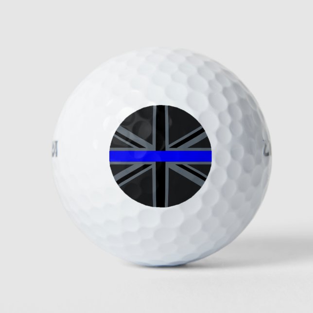 Balles De Golf Ligne bleue mince Union Jack (Devant)