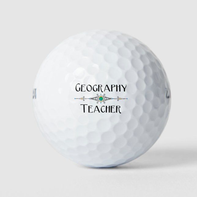 Balles De Golf Ligne décorative de l'enseignant en géographie (Devant)