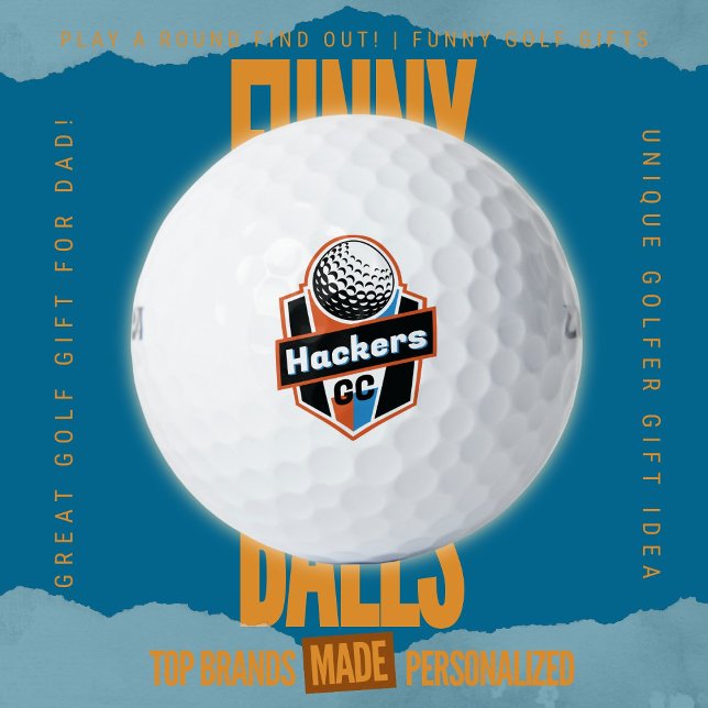 Balles De Golf Ligue de golf de l'équipe du week-end Bachelor Hac (Custom Funny Golf Ball Gifts for Business From Play A Round Find Out, "Hacker Golf Club" Personalize)