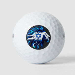 Balles De Golf Lion bleu majestueux de Juda avec Étoile de David