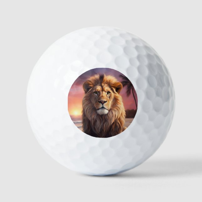Balles De Golf Lion sur la plage (Recto)