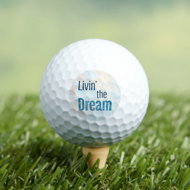 Balles De Golf Livin' the Dream Sky Arrière - plan (T-shirt Insitu)