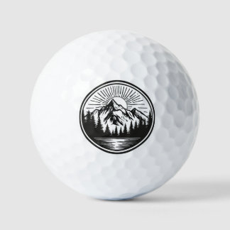 Balles De Golf Logo Aventure Montagne | Badge Camping | Extérieur