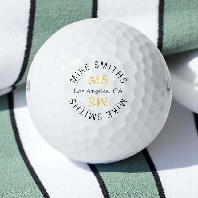 Balles De Golf Logo circulaire monogramme joueur de golf (Créateur téléchargé)