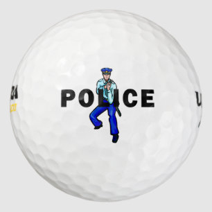 Balles De Golf Logo d'action de police