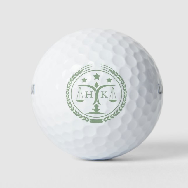 Balles De Golf Logo de justice écologique Sage Monogramme (Devant)