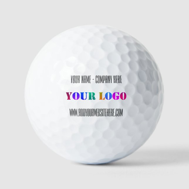 Balles De Golf Logo de votre entreprise Stamps texte personnalisé (Recto)