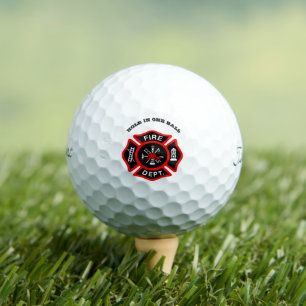 Balles De Golf Logo du service d'incendie Badge noir et rouge