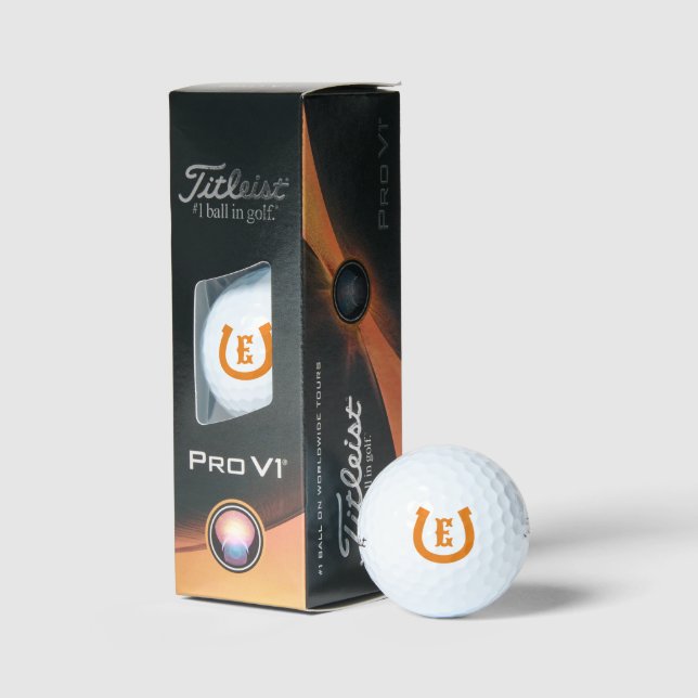 Balles De Golf Logo Lucky Horseshoe personnalisé monogramme Title (Conditionnement)