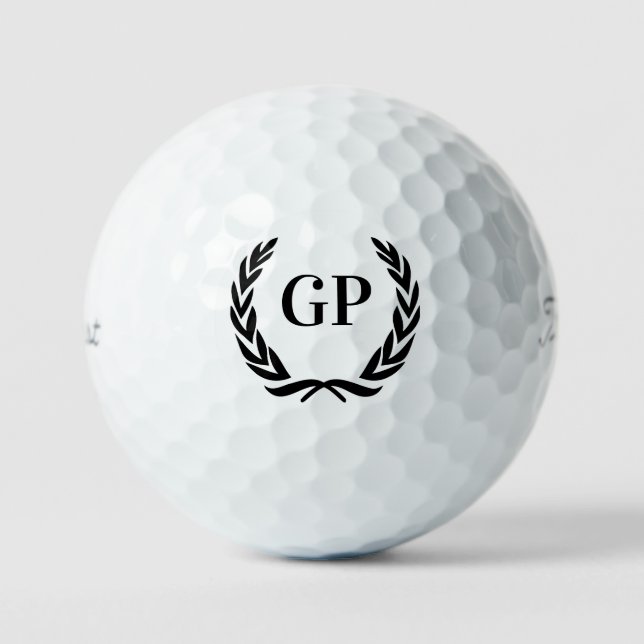 Balles De Golf Logo monogramme personnalisé Crest Boules de golf (Recto)