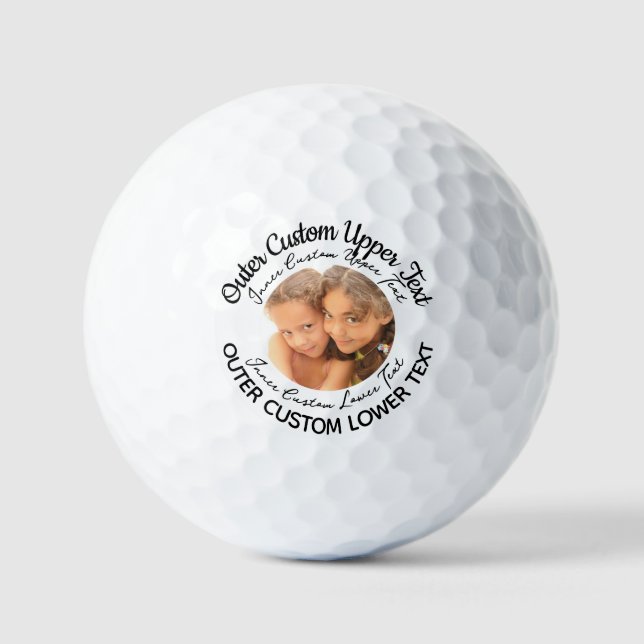 Balles De Golf Logo photo 4 lignes personnalisées Boules de golf  (Recto)