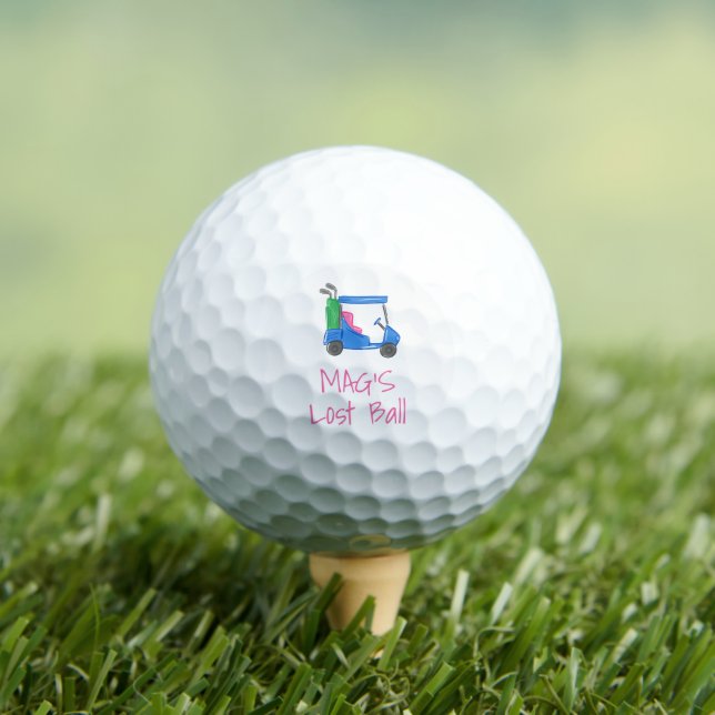 Balles De Golf Lost Ball Golf Custom Preppy Blue Golf Cart Funny  (T-shirt Insitu)