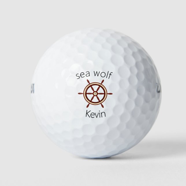 Balles De Golf "LOUP DE MER" ,volant, personnalisé (Devant)
