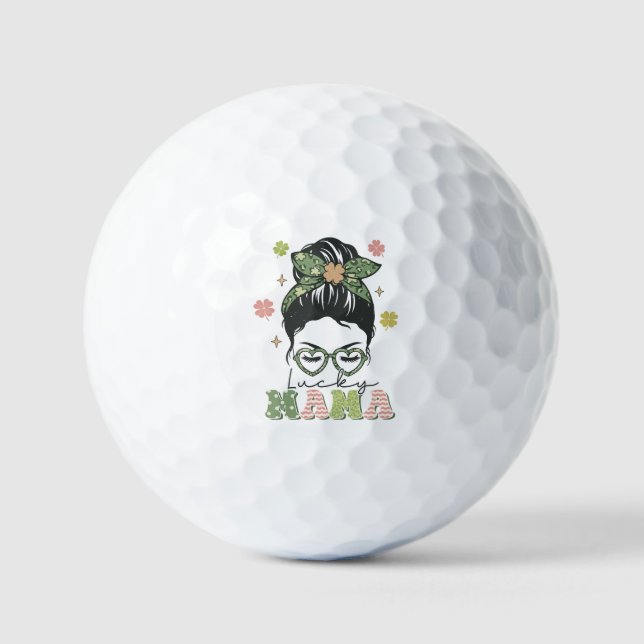 Balles De Golf Lucky Mama - Messy Bun - Clover St. Patrick (Recto)