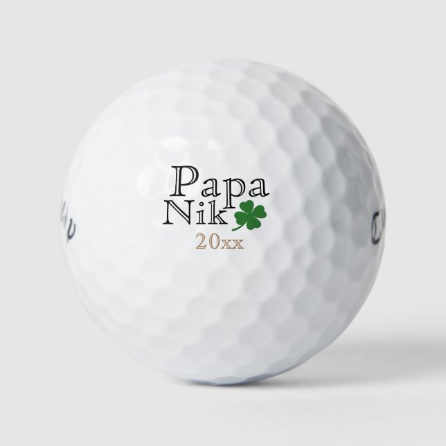 Balles De Golf Lucky quatre feuilles trocs personnalisé (Devant)