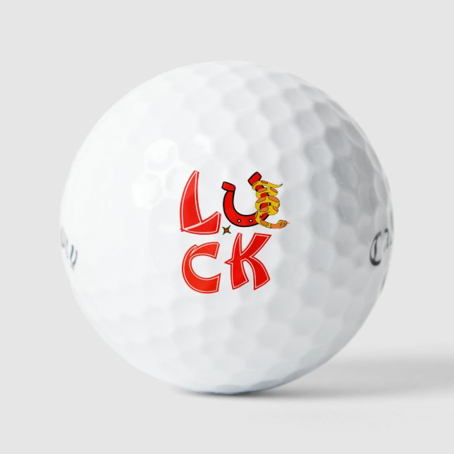Balles De Golf Lucky Snake Golf Balls - Chinois Zodiac cadeau (Recto)