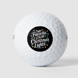 Balles De Golf Ma couleur préférée est les lumières de Noël Fêtes