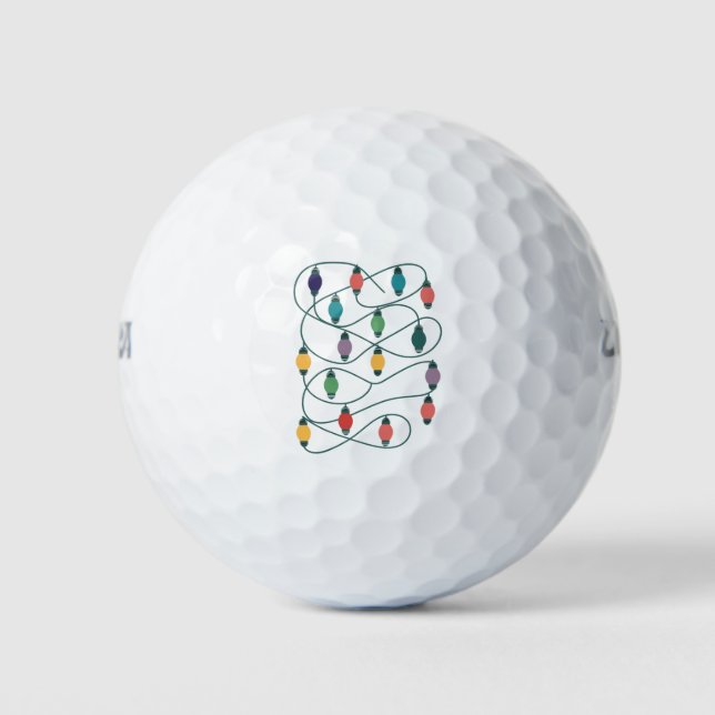 Balles De Golf Ma couleur préférée est Noël Lumières drôle de pyj (Devant)