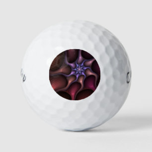 Balles De Golf Magique brillant Abstrait rayé coloré Fractal