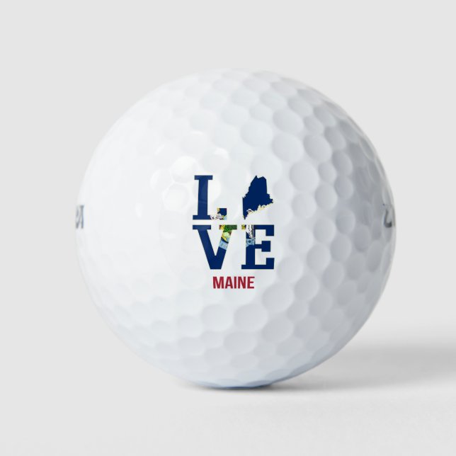 Balles De Golf Maine US State Love (Devant)
