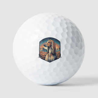 Balles De Golf Majestic Afghan Hound Mountain Sunset Graphic
