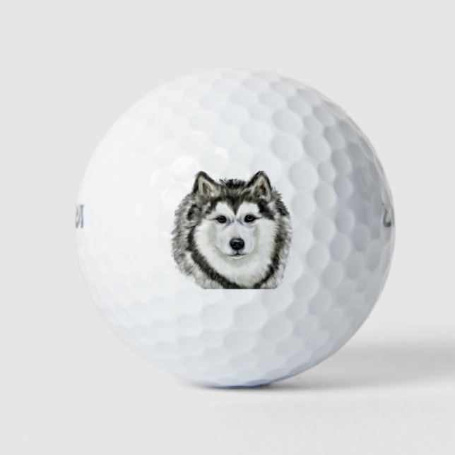 Balles De Golf Malamute d'Alaska (Devant)