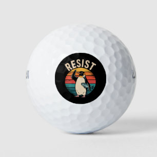 Balles De Golf Manchot drôle résiste à la protestation contre les