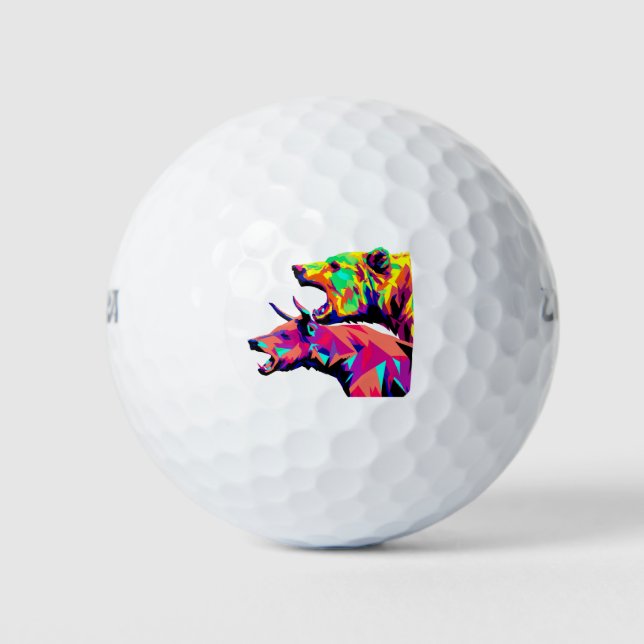 Balles De Golf Marchand Stock Bull and Bear (Devant)