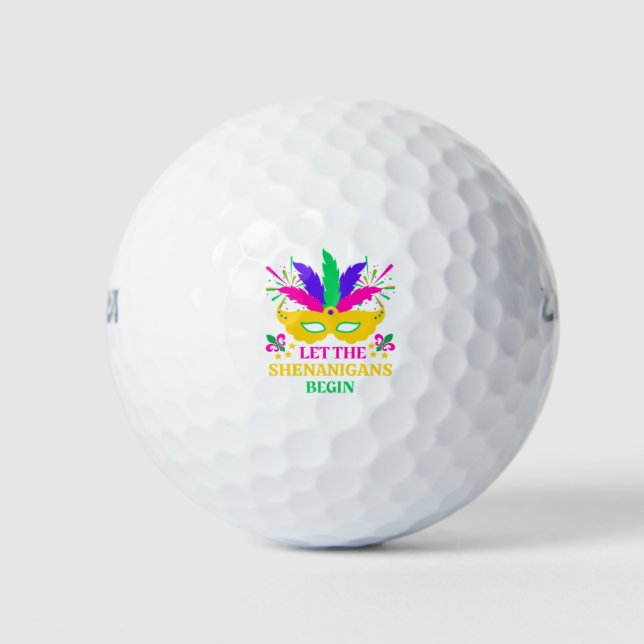Balles De Golf Mardi Gras Festival Laisser Les Shenganins Commenc (Devant)