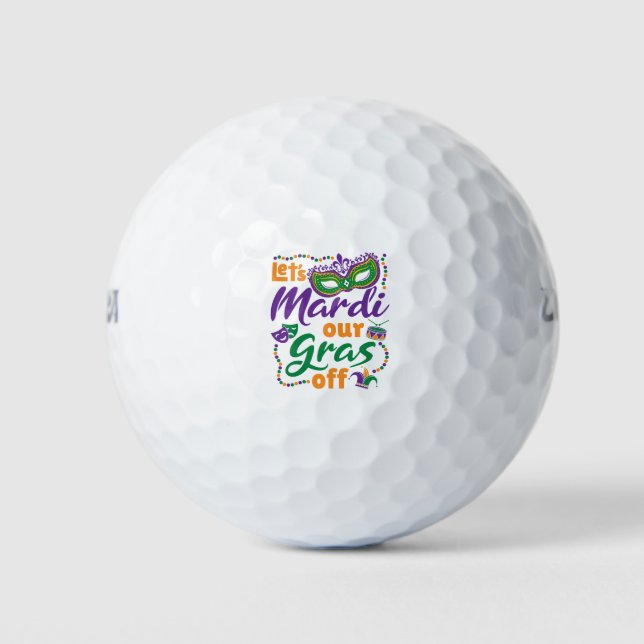 Balles De Golf Mardi Notre Fête De Mardi Gras Drôle (Devant)