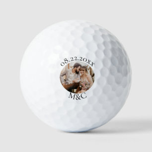 Balles De Golf Mariage de monogramme photo personnalisé