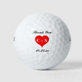 Balles De Golf Mariage Favor Initiales coeur Monogramme Merci