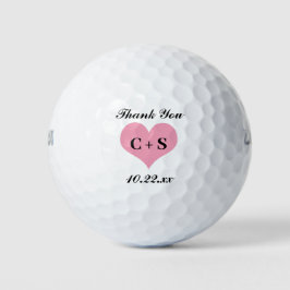 Balles De Golf Mariage Favor Initiales coeur Monogramme Merci