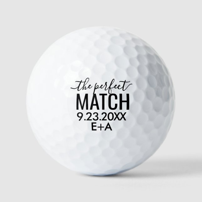 Balles De Golf Mariage sur mesure parfait et personnalisé (Recto)