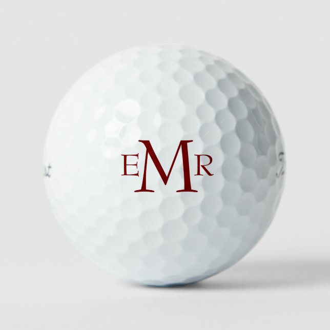 Balles De Golf Maroon Monogramme Titleist VI Golf Balls (Recto)