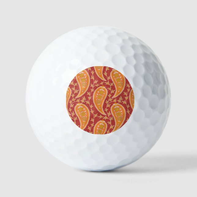 Balles De Golf Maroon Paisley : Ornement de Concombre Turc. (Recto)