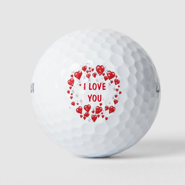 Balles De Golf Marry Me Love You Red Heart Proposition (Devant)
