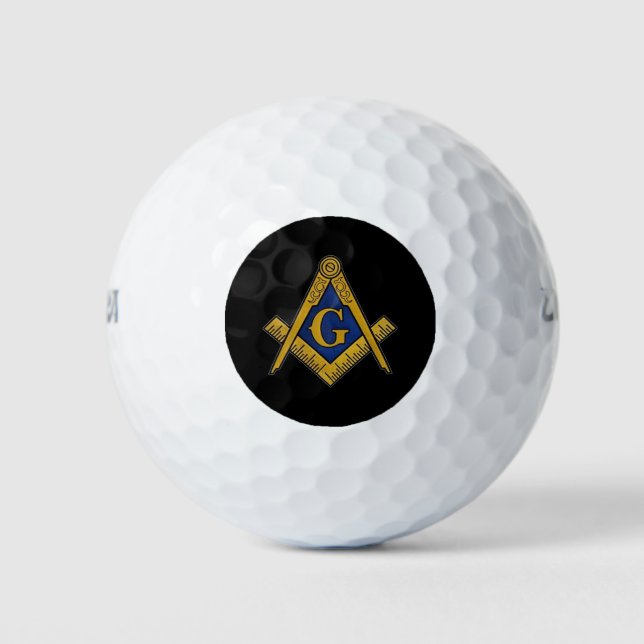 Balles De Golf Masonic Freemasons Masonry Oes Carré et Compass (Devant)